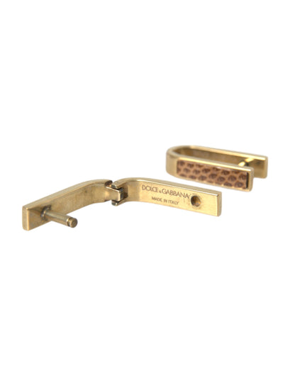 Dolce & Gabbana Gold Plated Metal Brass Pin Men Cufflinks