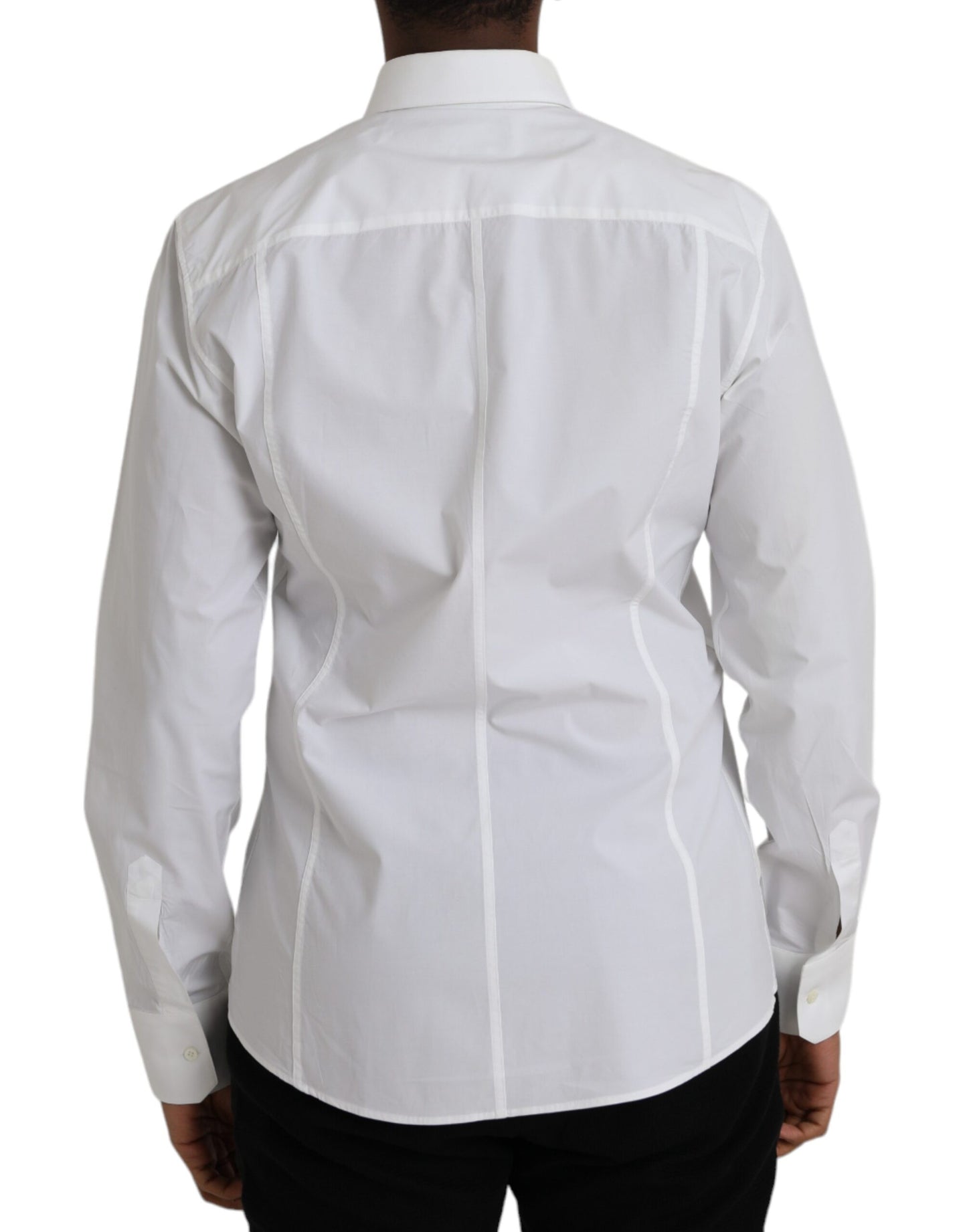 Dolce & Gabbana White Cotton Formal Dress Top SICILIA Shirt