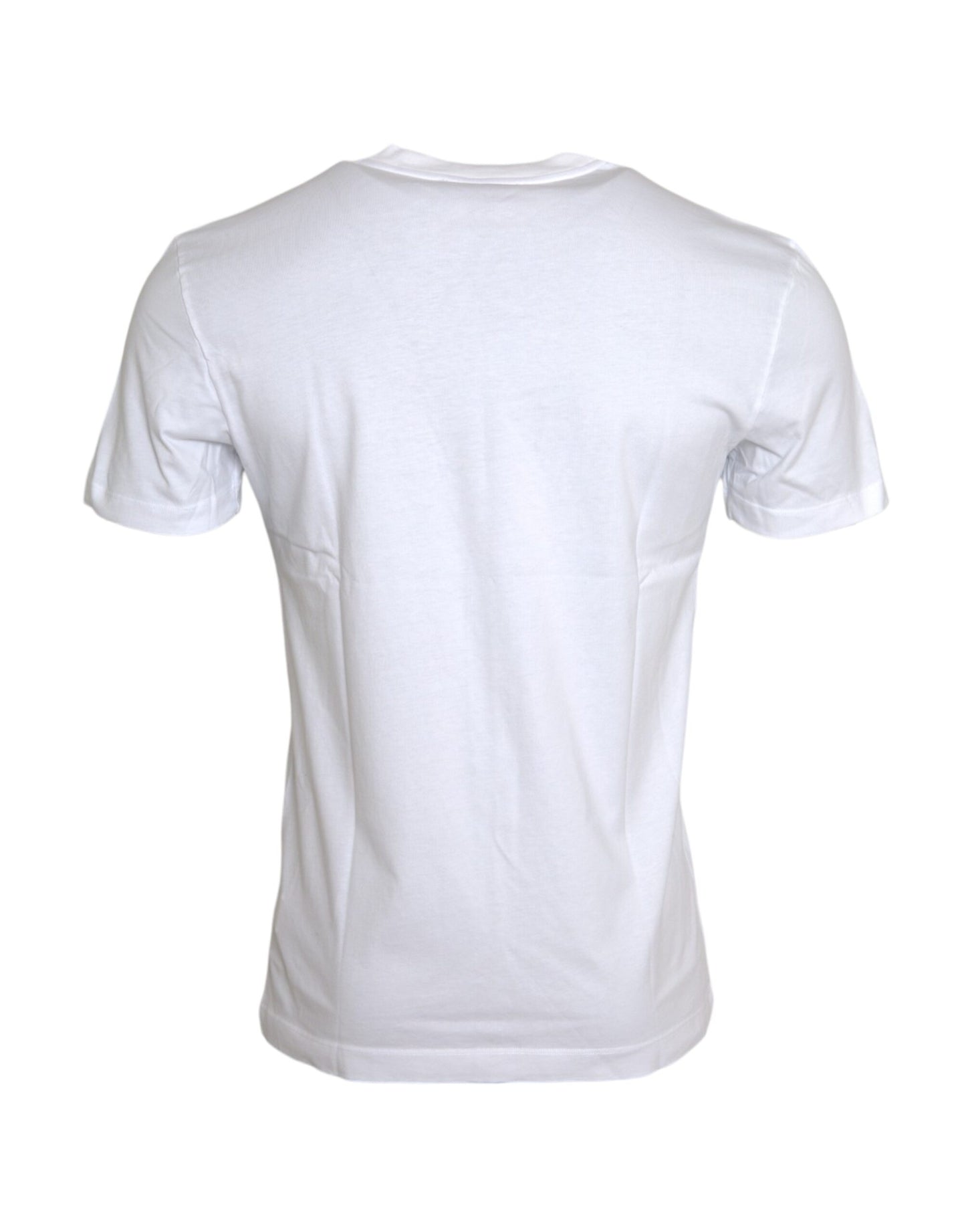 Dolce & Gabbana White Cotton DG Applique Men Casual T-shirt