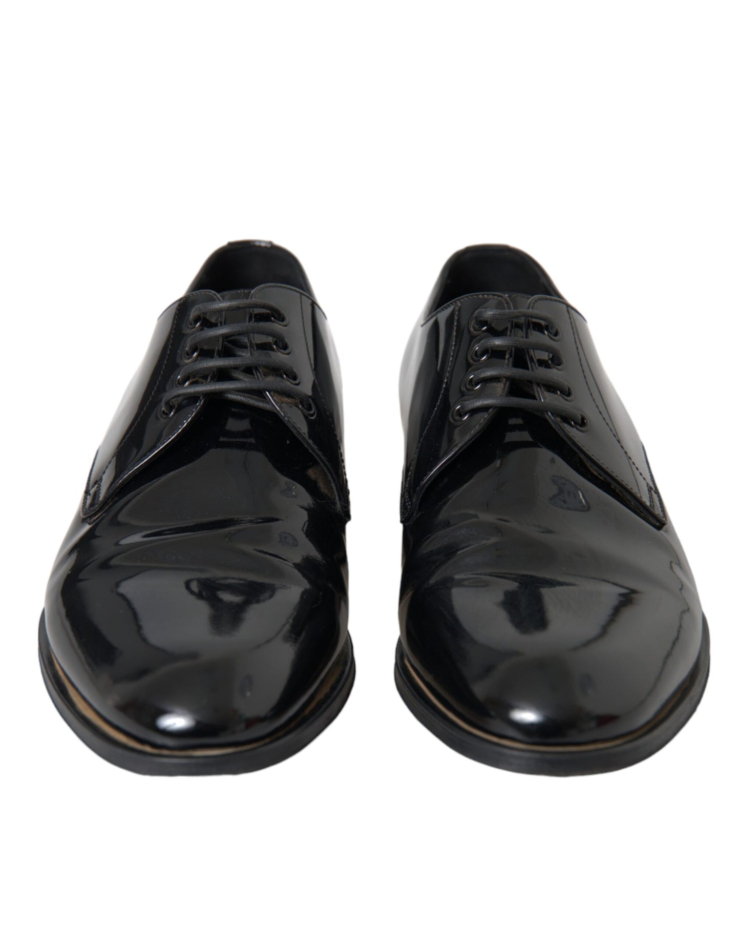 Dolce & Gabbana Black Patent Leather Derby Formal Dress Shoes