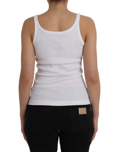 Dolce & Gabbana White St. Tropez Cotton Sleeveless Tank Top