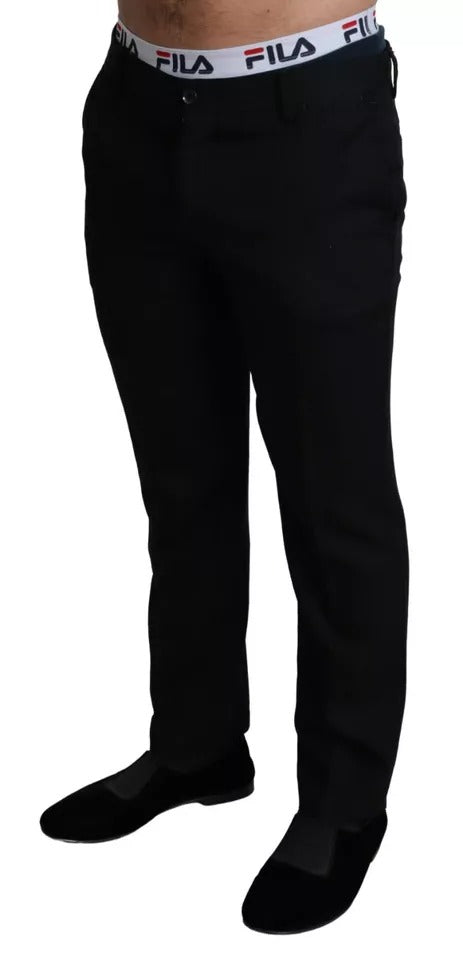 Dolce & Gabbana Black Cotton Stretch Dress Formal Pants