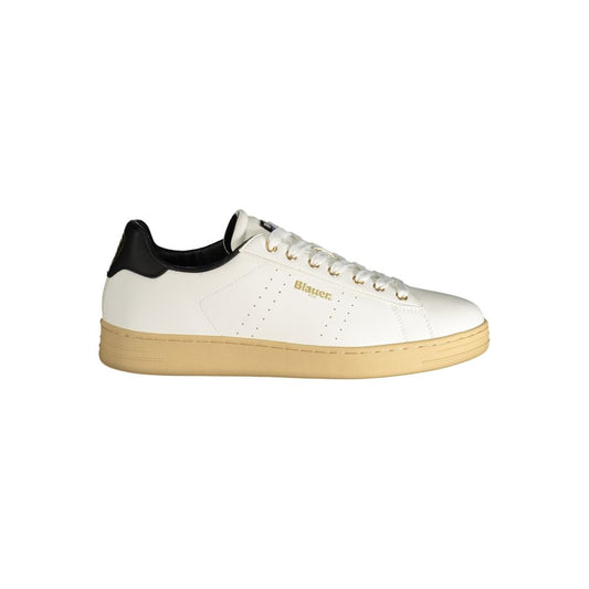 Blauer White Polyester Sneaker