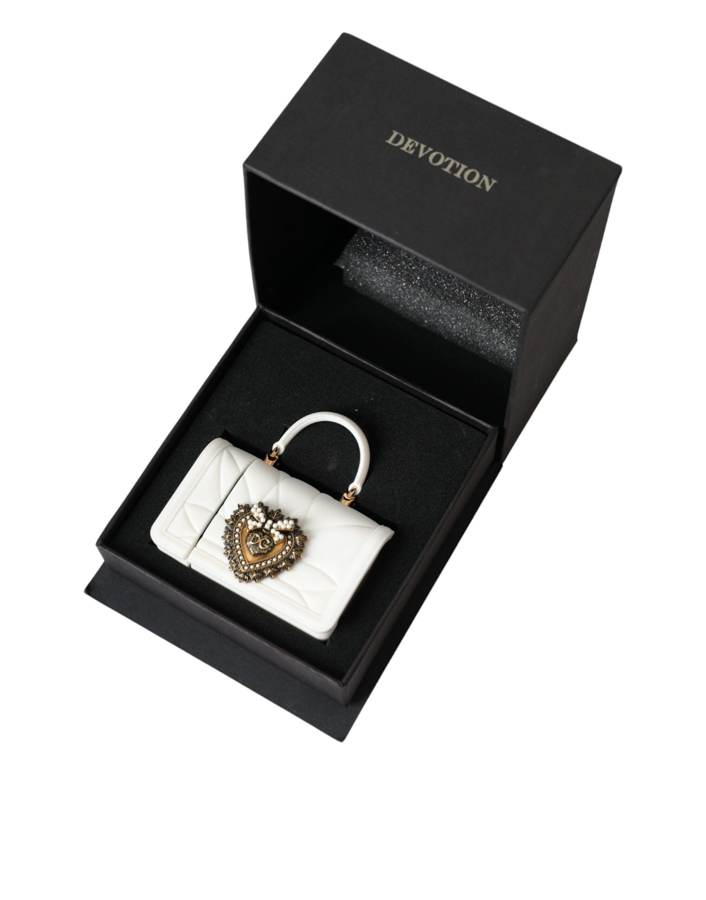 Dolce & Gabbana White Silicone Devotion Heart Cover Hand Bag Airpod Case