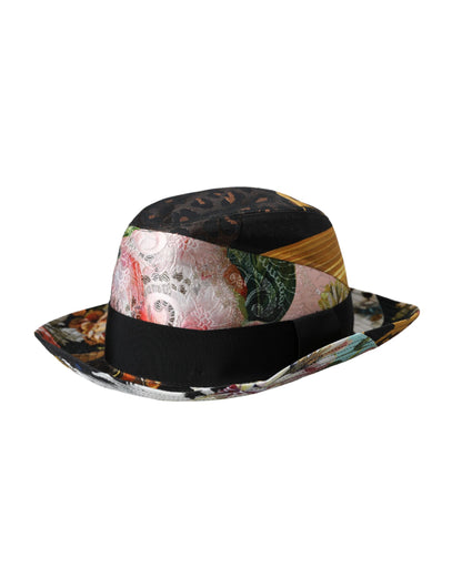 Dolce & Gabbana Multicolor Patchwork Women Fedora Wide Brim Hat