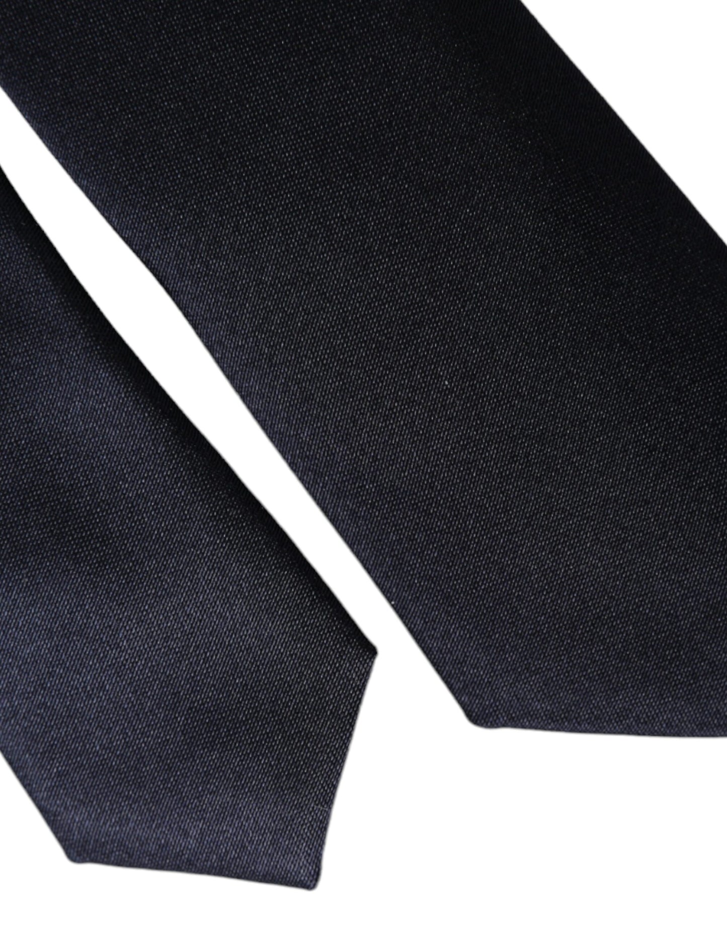 Dolce & Gabbana Dark Blue Solid Silk Adjustable Men Tie