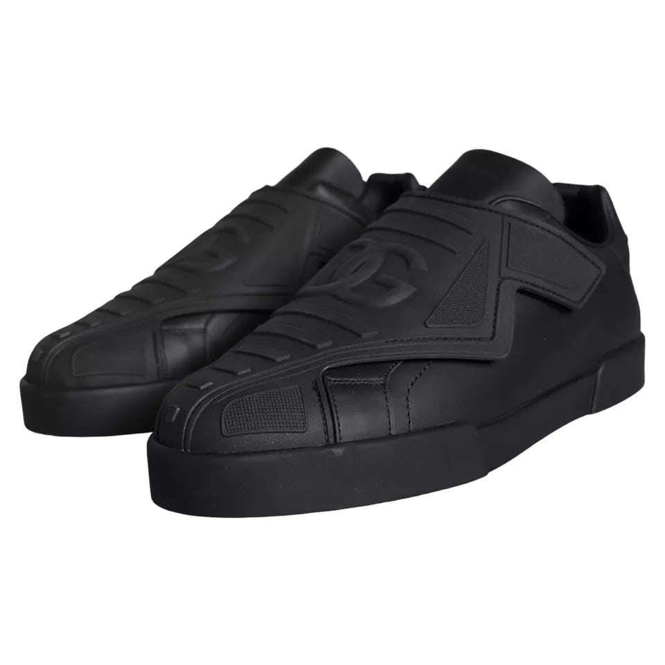 Dolce & Gabbana Black Lace Up Wave Low Top Sneakers Men Shoes