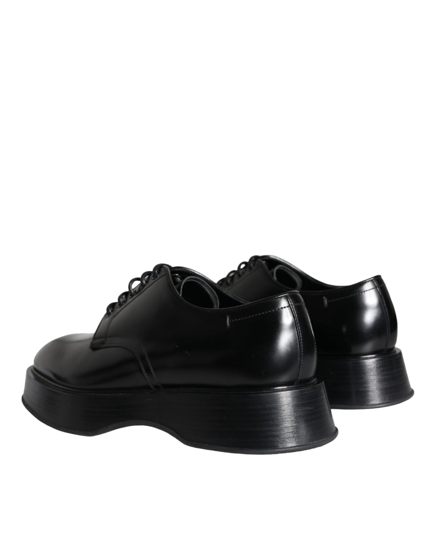 Dolce & Gabbana Black Calf Leather Derby Formal Dress Shoes