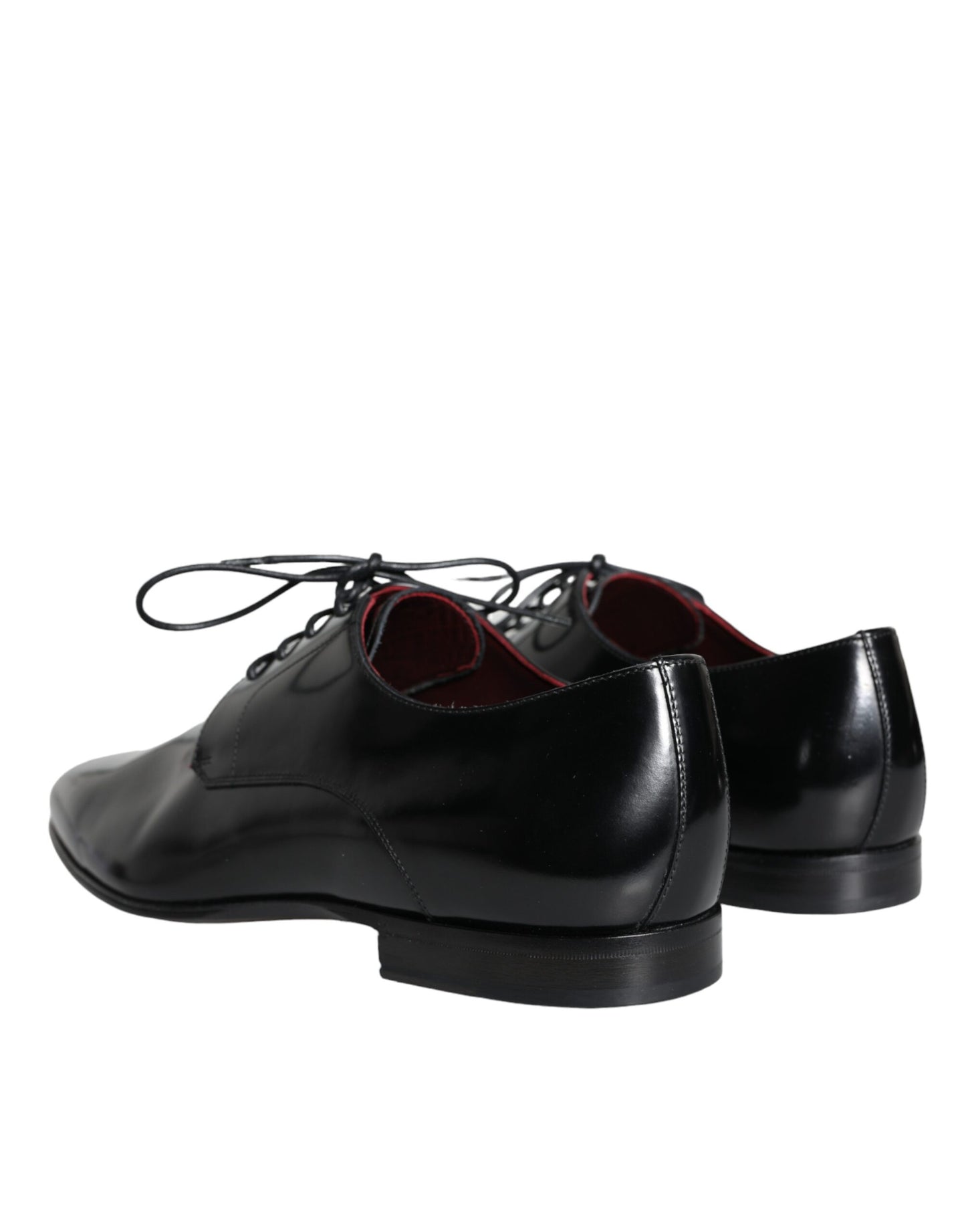 Dolce & Gabbana Black Calfskin Leather Derby Dress Men Shoes