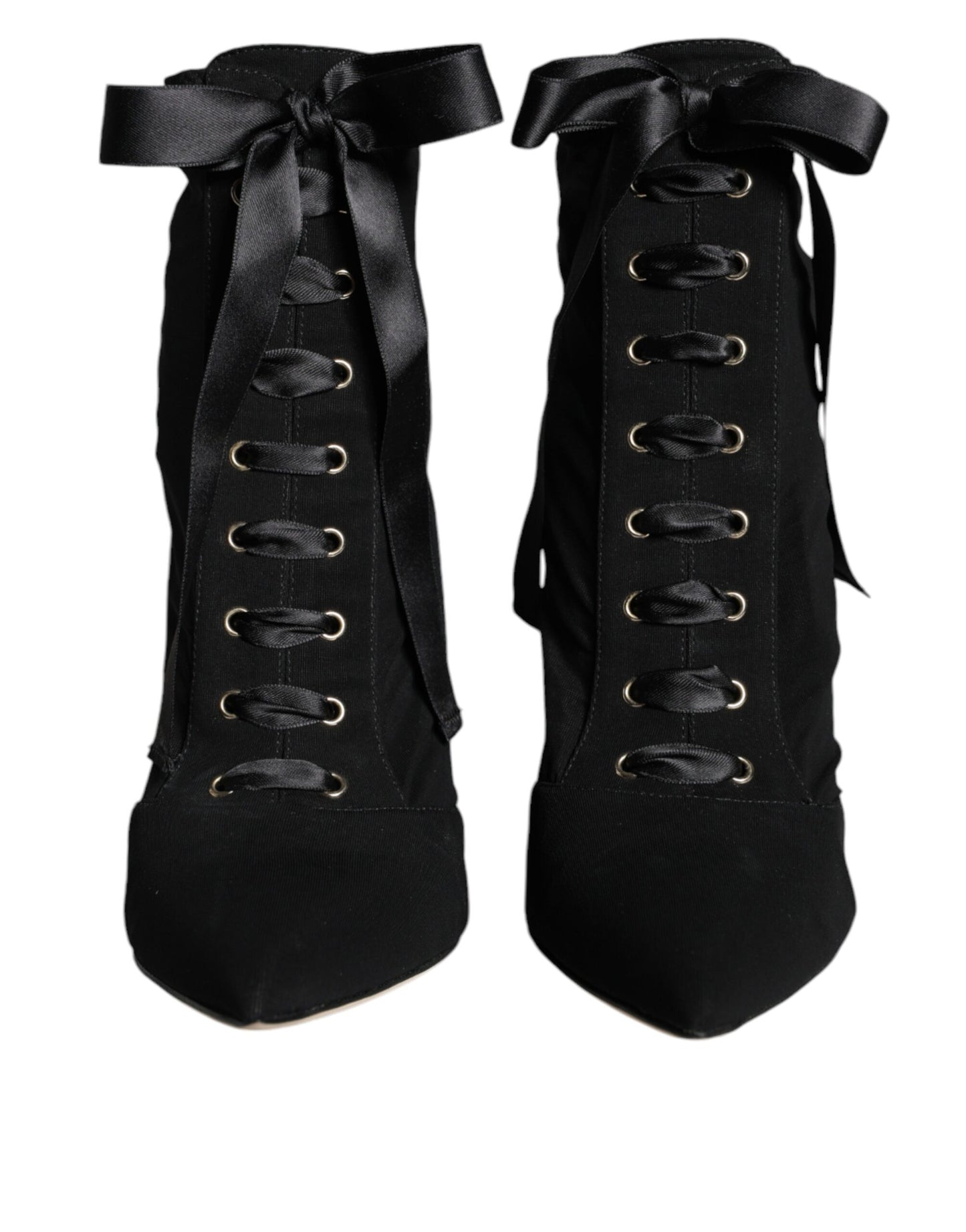 Dolce & Gabbana Black Jersey Stretch Ankle Booties Shoes