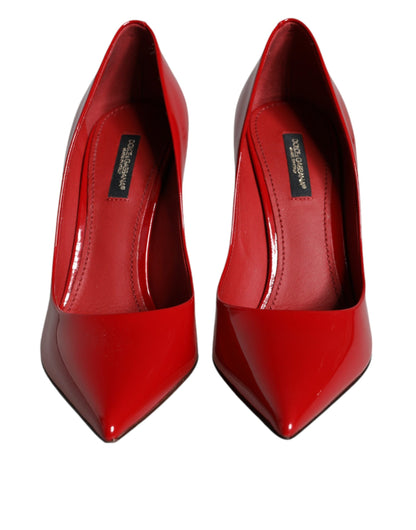 Dolce & Gabbana Red Patent Leather High Heels Pumps Shoes