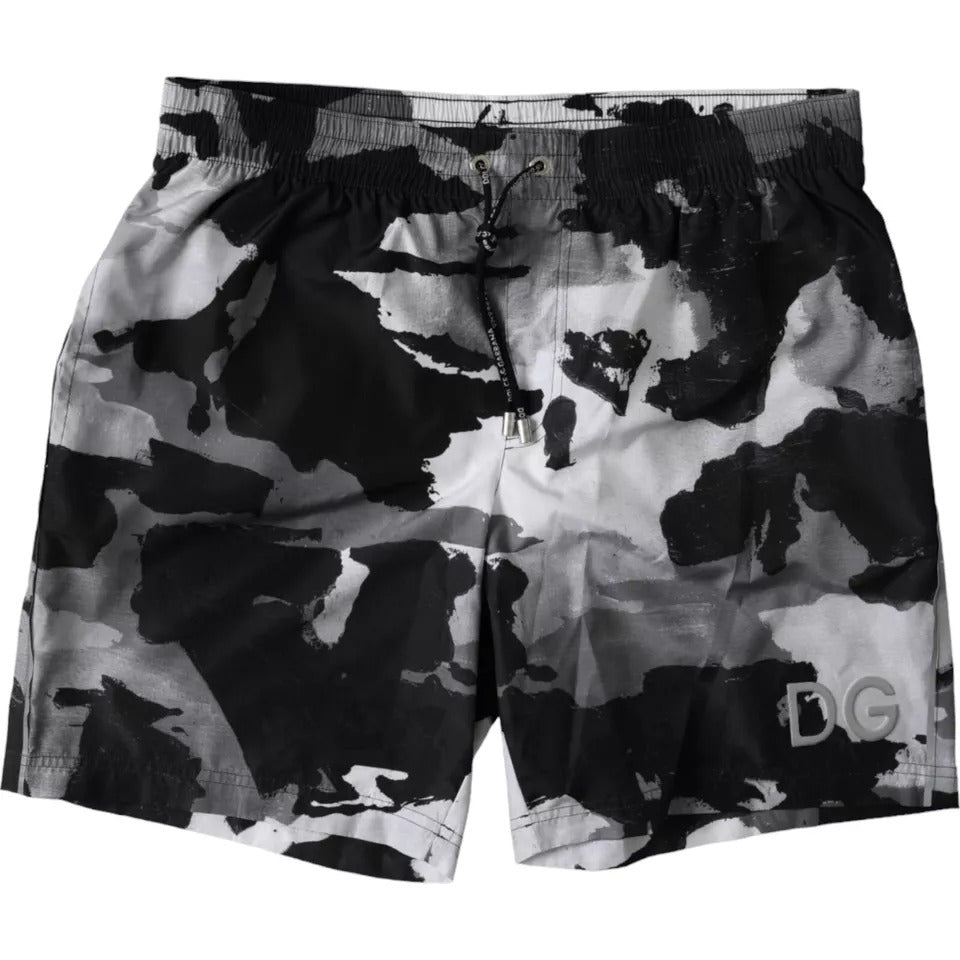 Dolce & Gabbana Multicolor Camouflage DG Logo Beachwear Shorts Swimwear