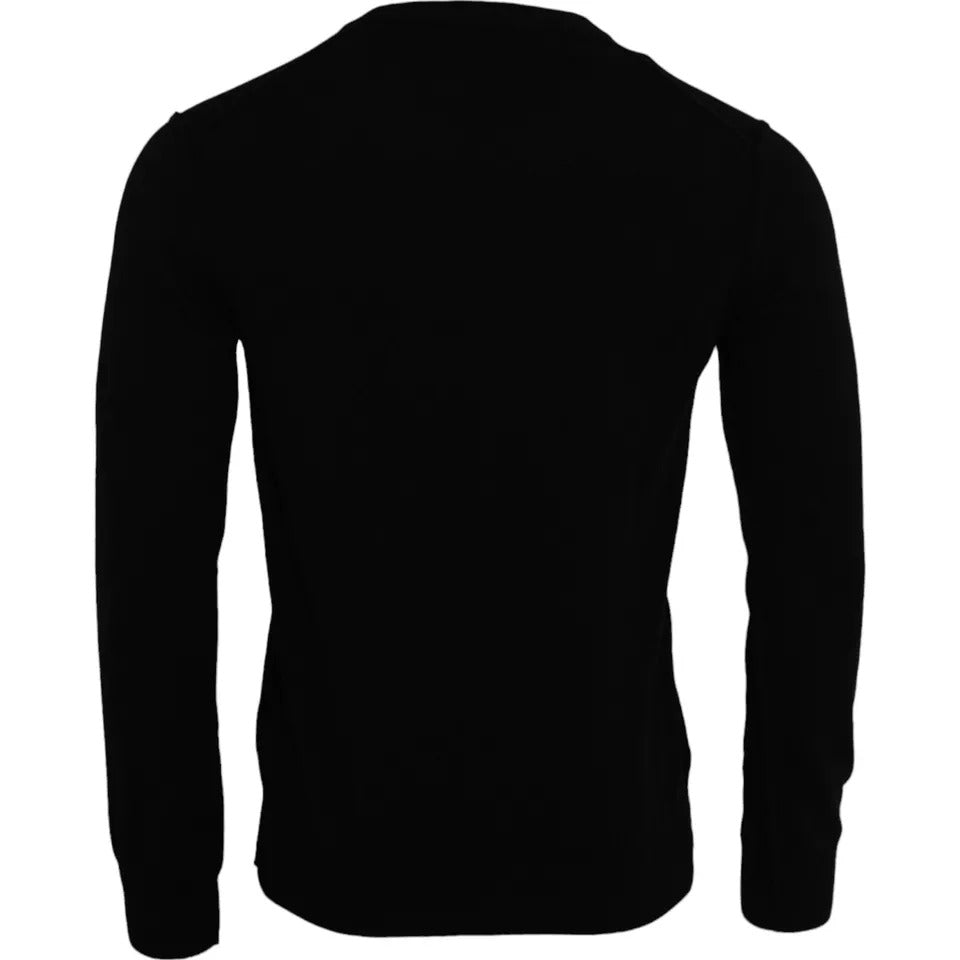 Dolce & Gabbana Black Cashmere Crew Neck Pullover Sweater