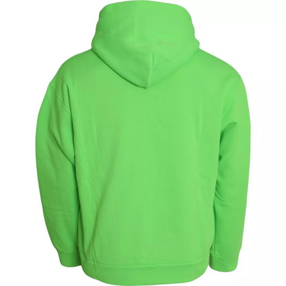 Dolce & Gabbana Green Logo Hooded Pullover Sweatshirt Sweater