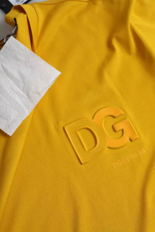 Dolce & Gabbana Dark Yellow Logo Cotton Round Neck T-shirt