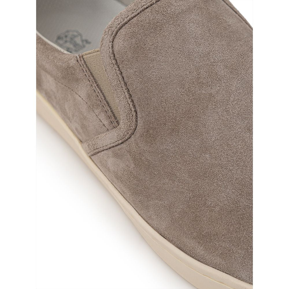 Brunello Cucinelli Gray Leather Sneaker