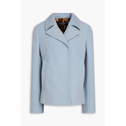 Dolce & Gabbana Light Blue Wool Jackets & Coat