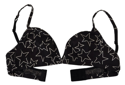 Dolce & Gabbana Black Millennials Star Non Wire Cotton Bra Underwear