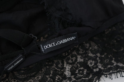 Dolce & Gabbana Black Floral Lace Stretch Bralette Underwear