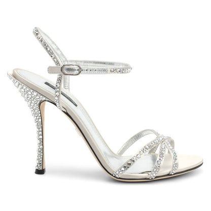 Dolce & Gabbana Gray Leather Di Calfskin Sandal