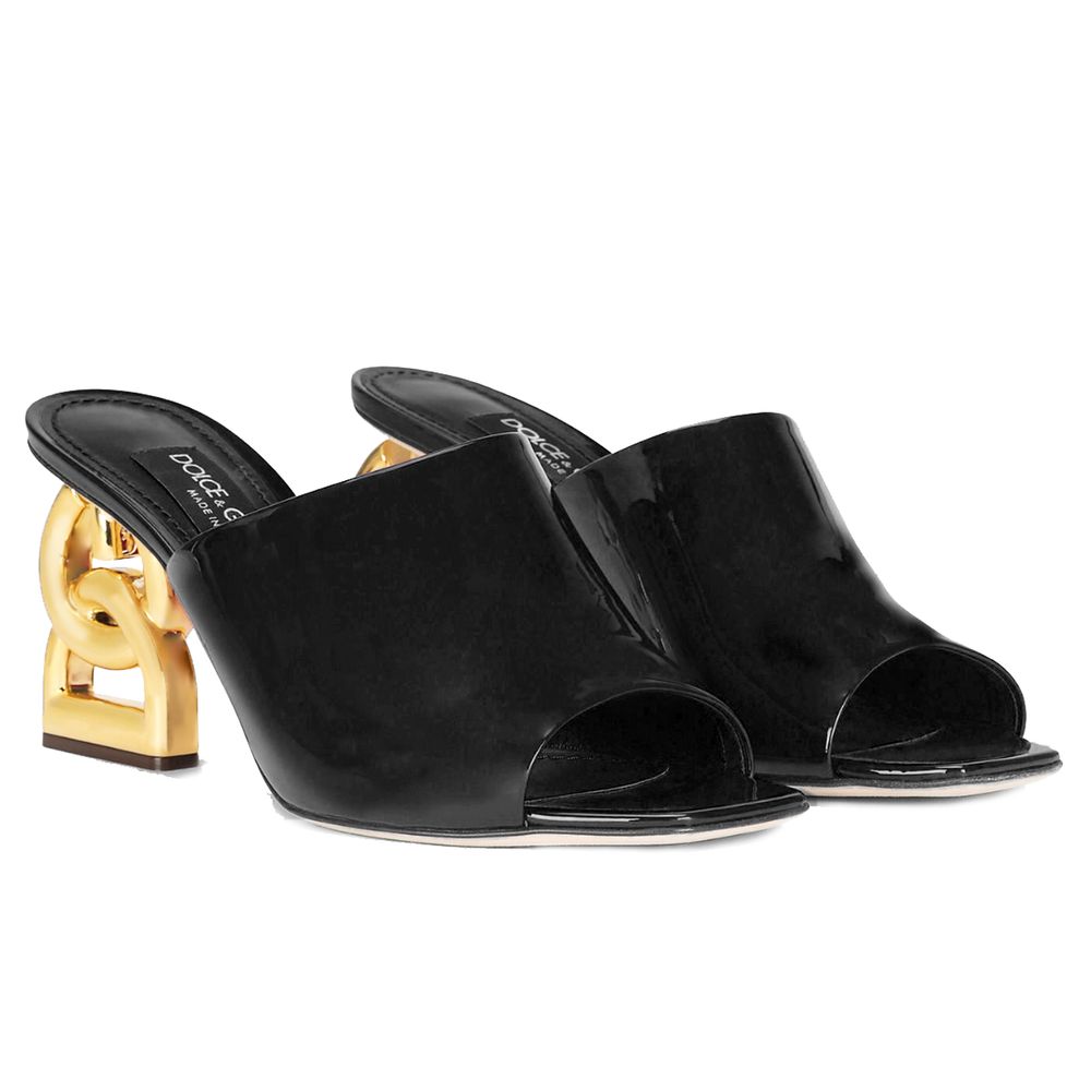 Dolce & Gabbana Black Leather Di Calfskin Sandal