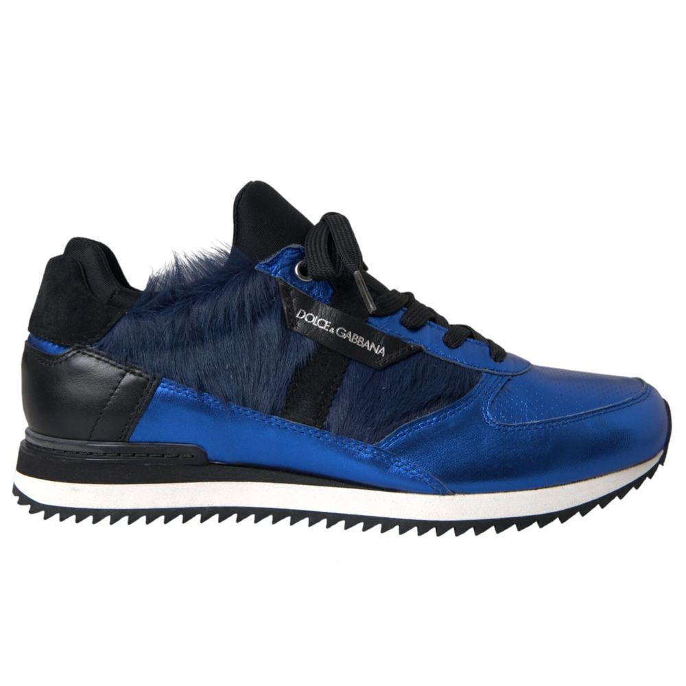 Dolce & Gabbana Blue Leather Di Lambskin Sneaker