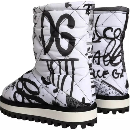 Dolce & Gabbana White Polyester Boot