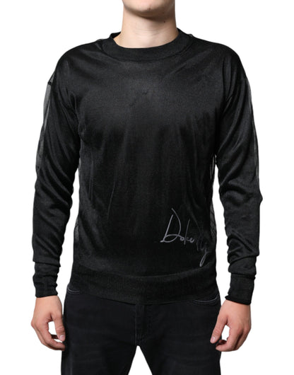 Dolce & Gabbana Black Polyester Pullover Sweatshirt Sweater