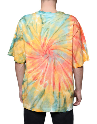 Dolce & Gabbana Multicolor Tie-Dye Logo Cotton T-shirt