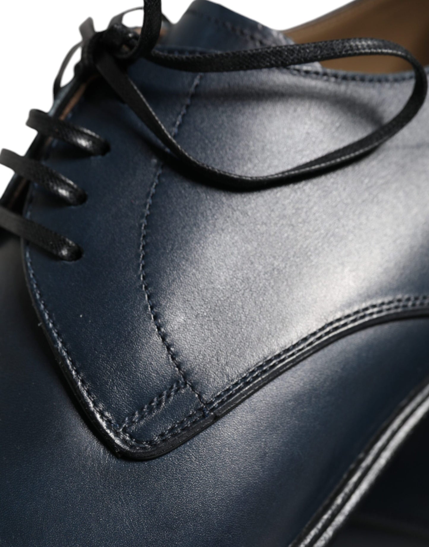 Dolce & Gabbana Navy Blue Leather Derby Dress Formal Shoes