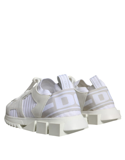 Dolce & Gabbana White Mesh Sorrento Trekking Sneakers Shoes