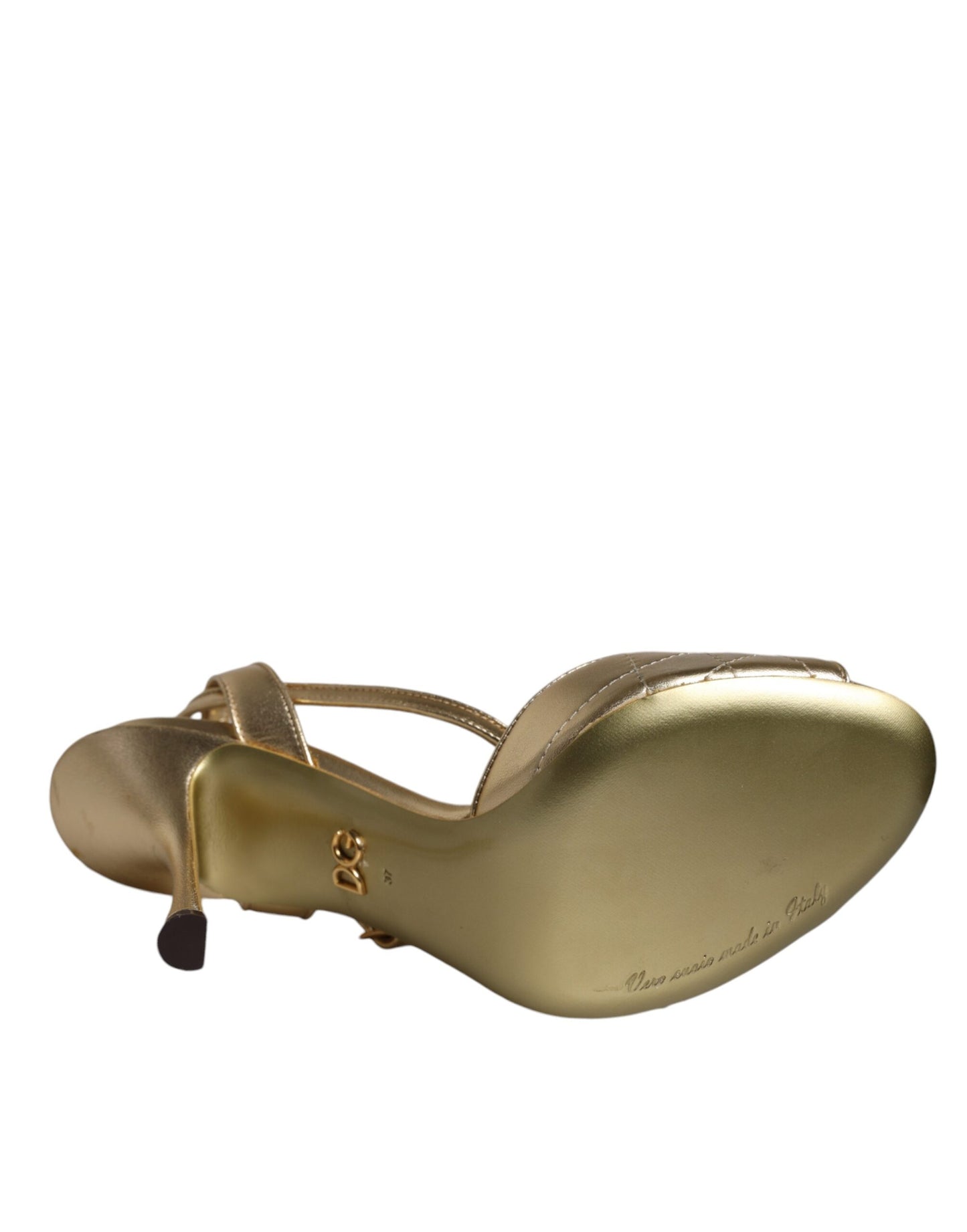 Dolce & Gabbana Gold Devotion Embellished Keira Sandals Shoes