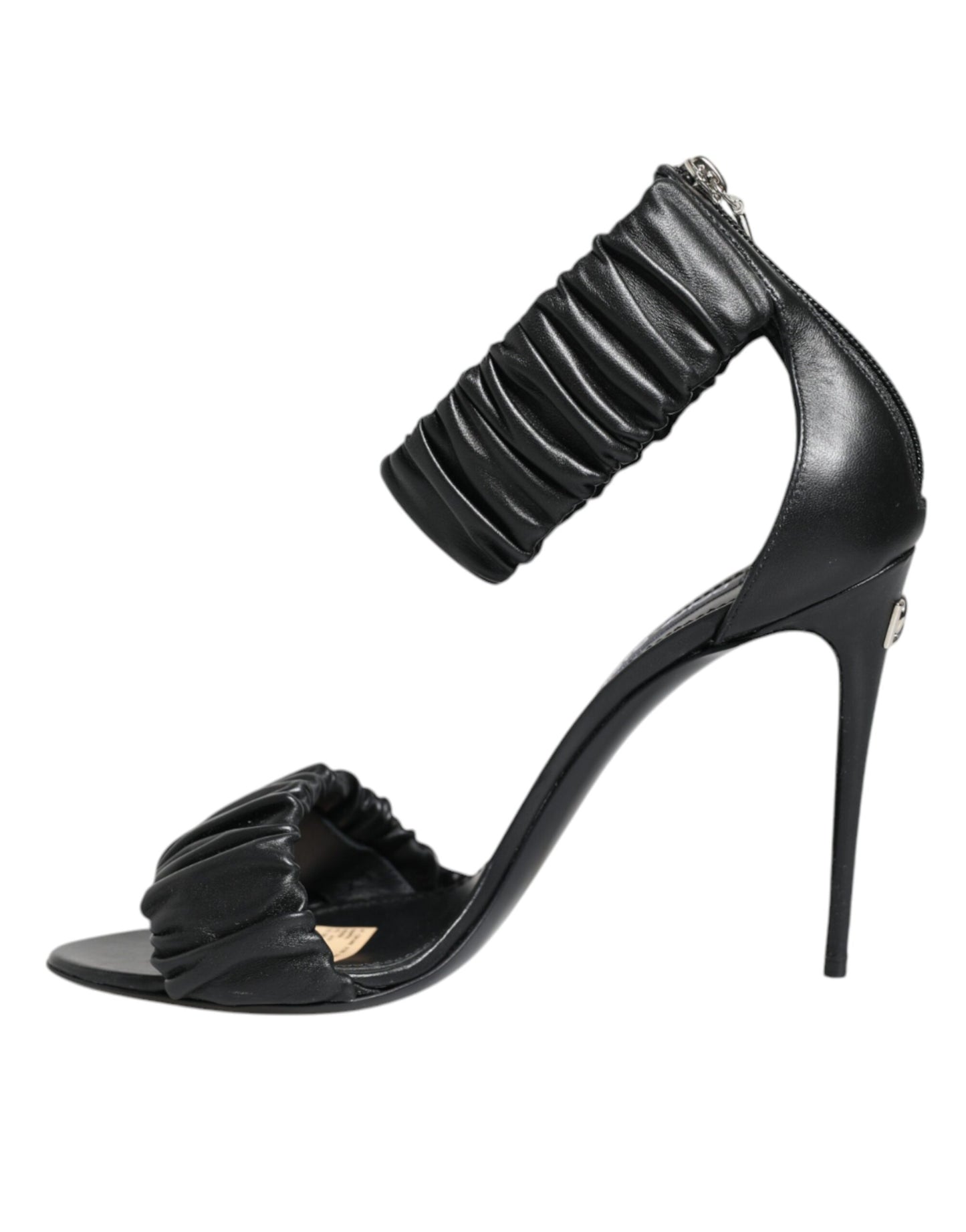 Dolce & Gabbana Black High Heels Ankle Strap Sandals Shoes