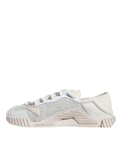 Dolce & Gabbana White Lace NS1 Low Top Sneaker Sports Shoes