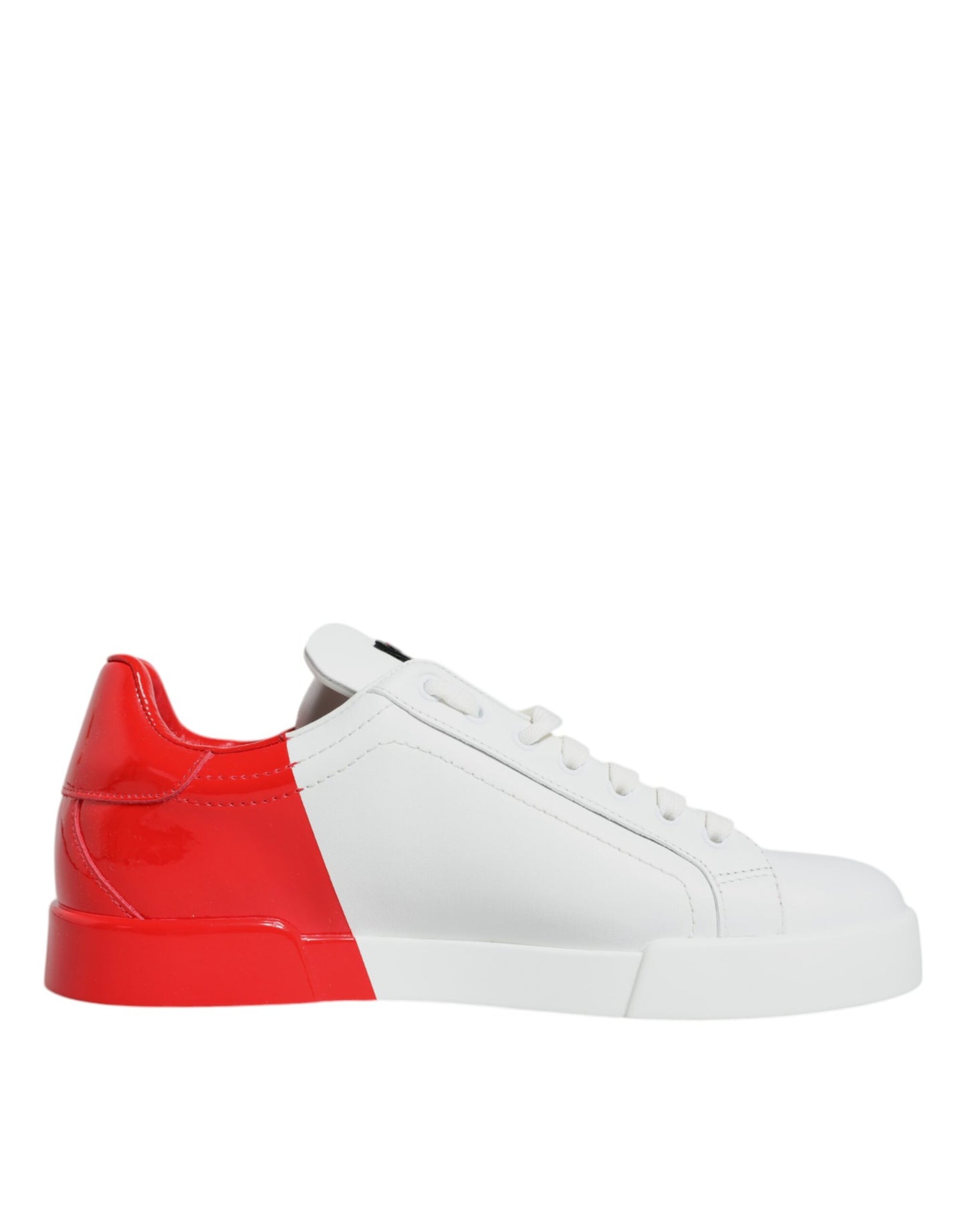 Dolce & Gabbana White Red Portofino Low Top Sneakers Shoes