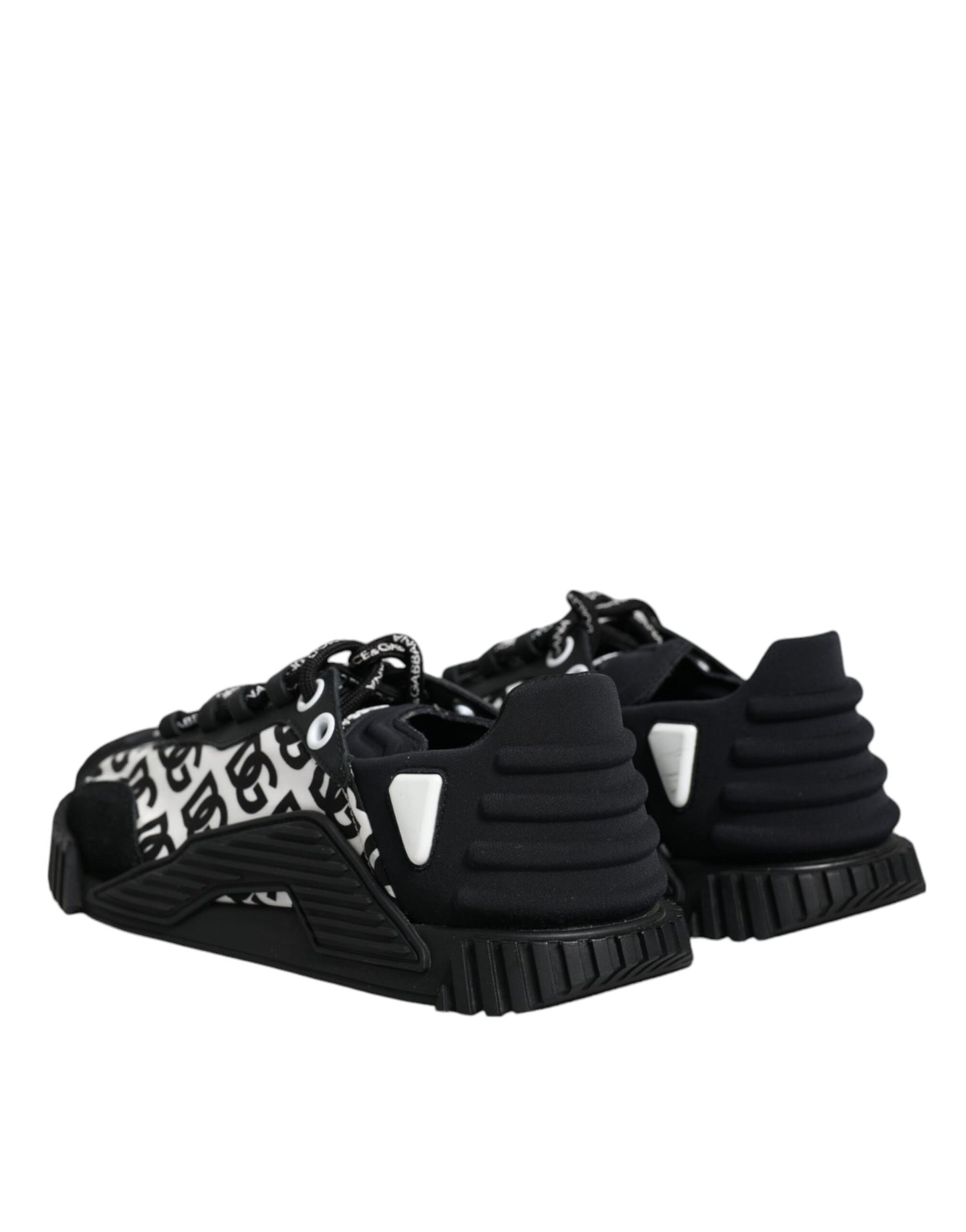 Dolce & Gabbana Black Logo Lace Up Low Top NS1 Sneakers Shoes