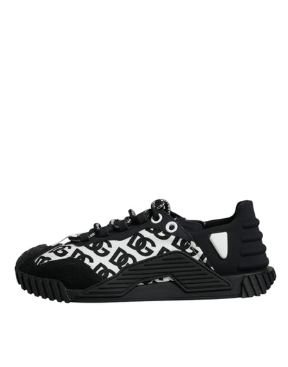 Dolce & Gabbana Black Logo Lace Up Low Top NS1 Sneakers Shoes