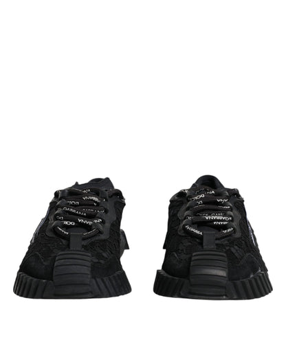 Dolce & Gabbana Black Lace Up Low Top NS1 Sneakers Shoes