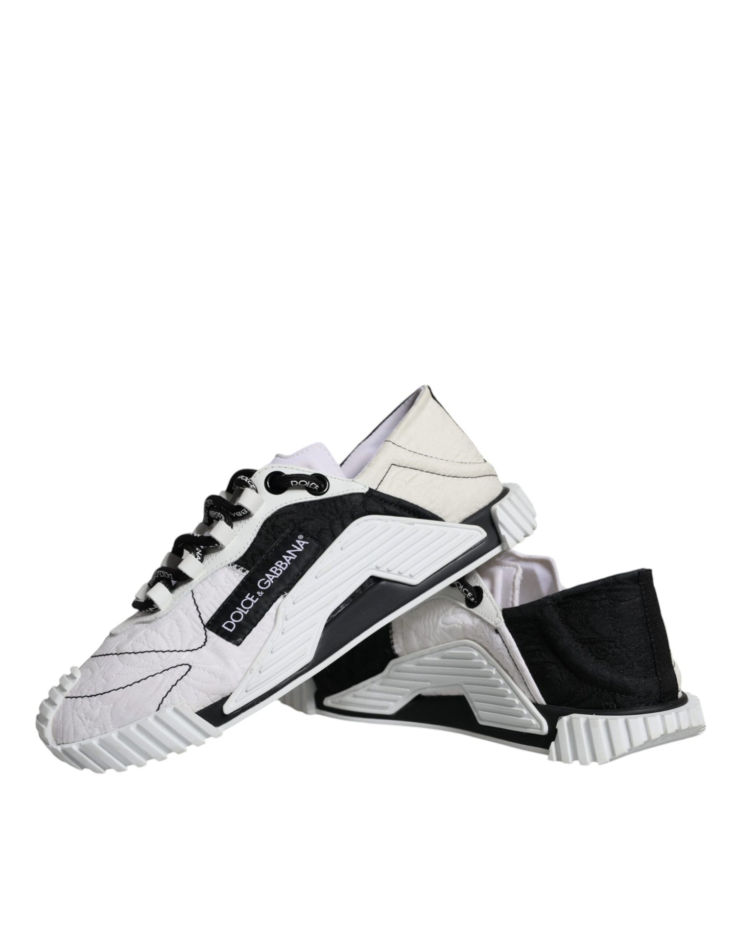 Dolce & Gabbana White Black Low Top NS1 Sneakers Shoes