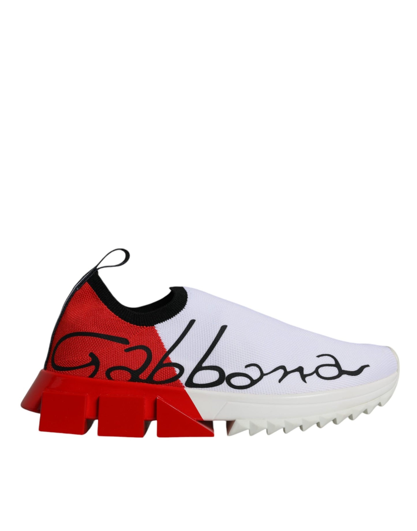 Dolce & Gabbana White Red Low Top Sorrento Men Sneakers Shoes