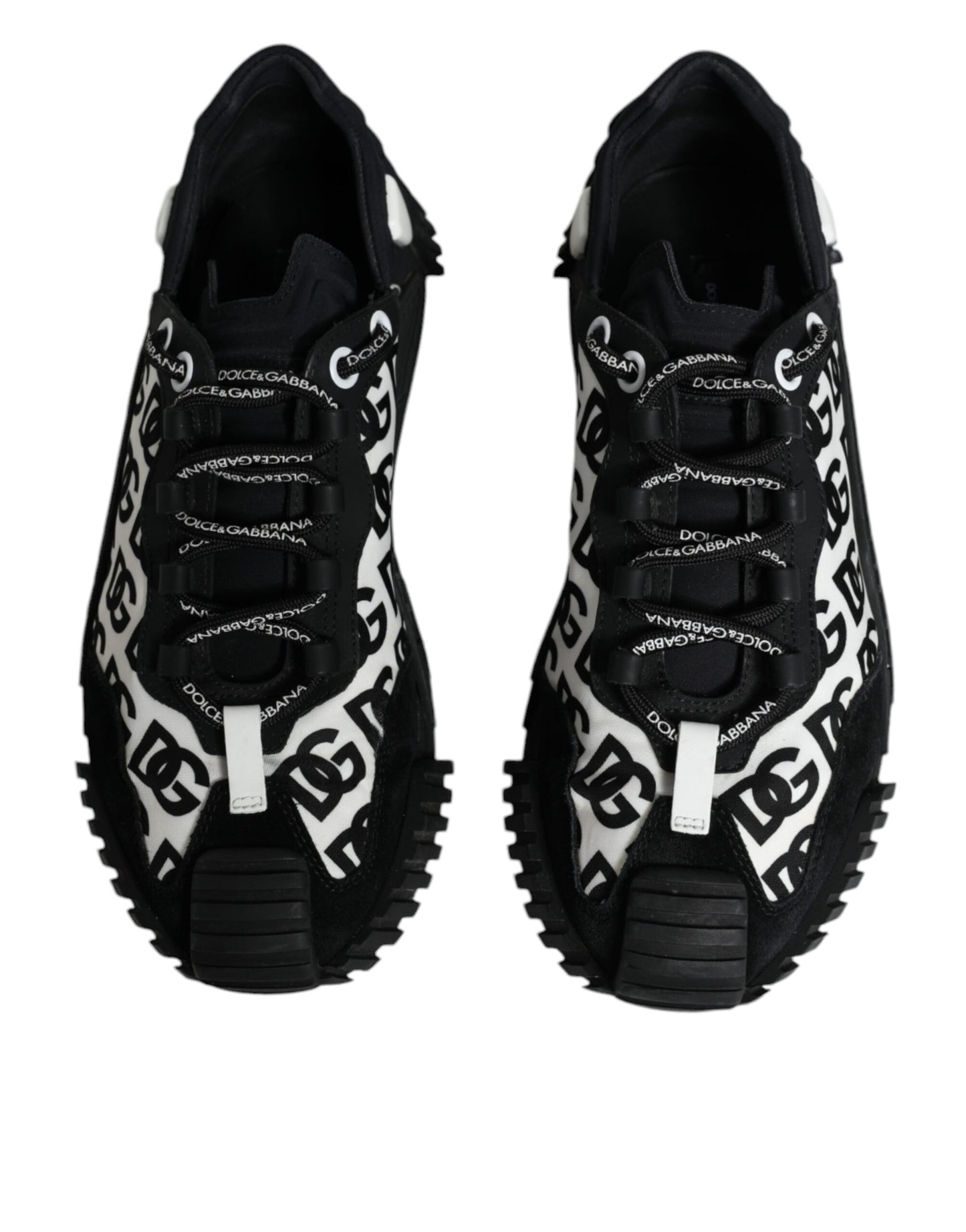 Dolce & Gabbana Black Logo Lace Up Low Top NS1 Sneakers Shoes