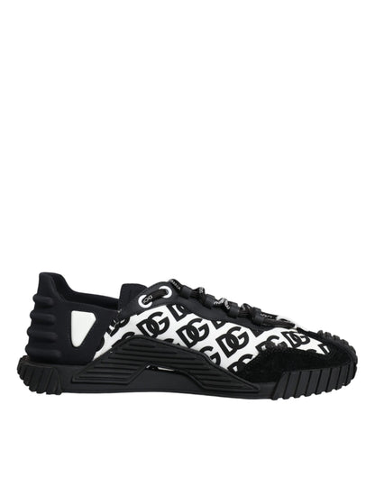 Dolce & Gabbana Black Logo Lace Up Low Top NS1 Sneakers Shoes