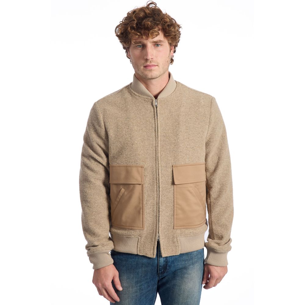 Roberto Pepe Luxury Beige Wool Jacket