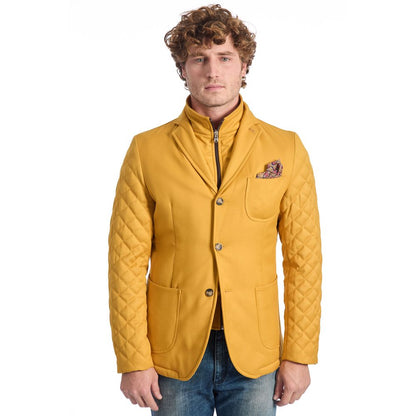 Roberto Pepe Luxury Yellow Viscose Jacket