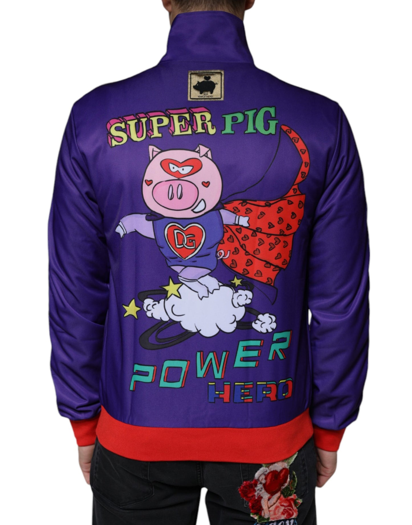 Dolce & Gabbana Purple YEAR OF THE PIG Full Zip Bomber Jacket