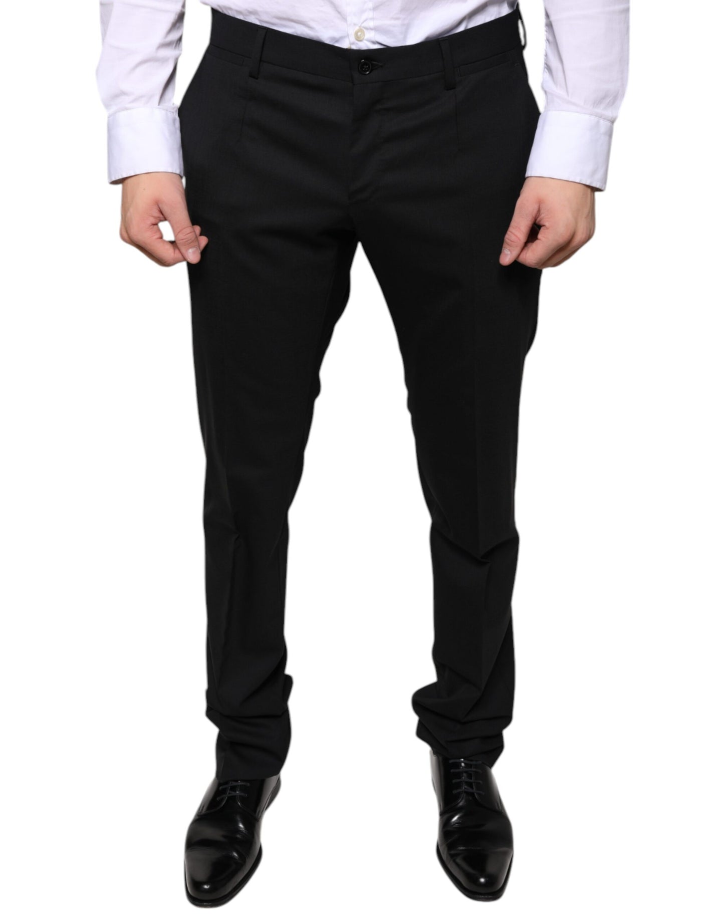 Dolce & Gabbana Black Wool Skinny Dress Formal Pants