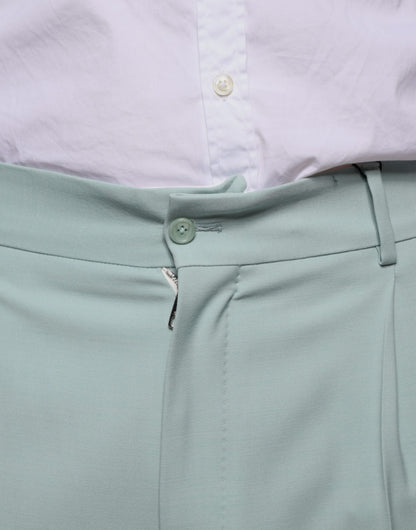 Dolce & Gabbana Mint Green Cotton Dress Pants