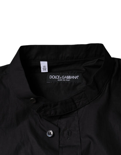 Dolce & Gabbana Black Cotton Button Down Men Casual Shirt