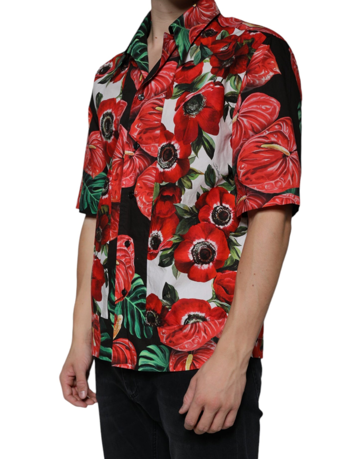 Dolce & Gabbana Multicolor Anemone Button Down Casual Shirt