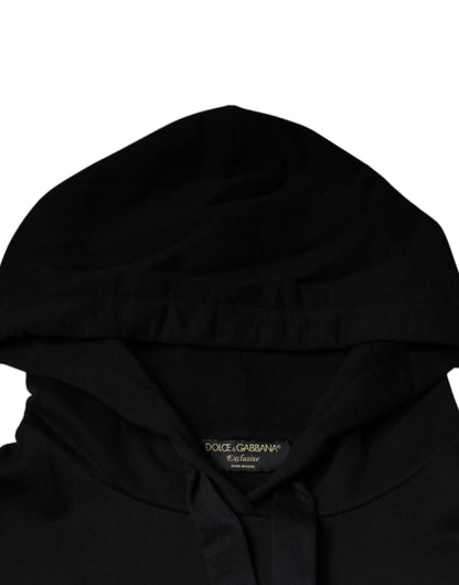 Dolce & Gabbana Black Sacred Heart Crown Hooded Sweatshirt Sweater